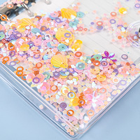 Carnet de notes rechargeable transparent à feuilles mobiles avec couverture en PVC pailleté A5 A6, marque OEM, vente en gros