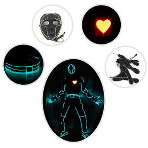 Costume LED EL, Abbigliamento LED Indossabile con Filo EL, Decorazione Fai-<span class=keywords><strong>da</strong></span>-te <span class=keywords><strong>per</strong></span> Feste di <span class=keywords><strong>Halloween</strong></span> - Product Image 2