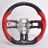 Volant en cuir suédé en fibre de carbone véritable pour Ford Mustang S550 GT Premium Fastback Mach 1 Shelby 350 R 500 2015-2023 - Amélioration