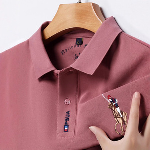 Camisa Multicolor Transpirable y Duradera con Bordado para Hombre, Manga Corta, Talla Grande, Holgada, para Hombres de Mediana Edad - Product Image 1