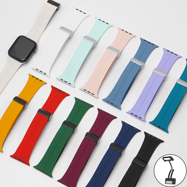 Beaen Factory Customized  Wholesale Price Soft Watch Strap 304 Stainless Steel Buckle Silicone for apple Watchband Manufacturer