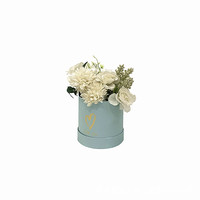 Makronenfarbene Einzelne Kleine Runde Umarmungs-Blumengeschenkbox aus Papier und Karton