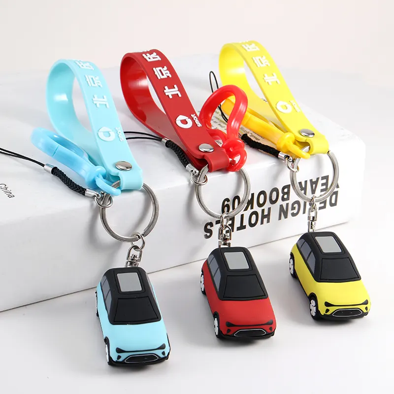 Aangepaste Zachte Flexibele Merk 3d Pvc Sleutelhanger Mode Model Auto Sleutelhanger Auto Geweldig Cadeau