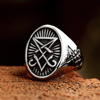 Bague en acier inoxydable avec symbole viking nordique, œil du diable, bijoux pour homme et femme