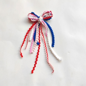 Nastro disordinato personalizzabile con fiocco patriottico con fermaglio in alligatore o archetti in Nylon mancano di fiocco a nastro disordinato indipendente - Product Image 4