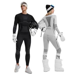 Combinaison de sport pour couple à col rond, coupe ajustée, nouvelle collection automne-hiver, chaude, sans couture, séchage rapide, ensemble de combinaison de <span class=keywords><strong>ski</strong></span> pour homme et femme - Product Image 4