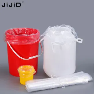 JiJiD tas plastik transparan liner 55 galon, dengan dasar bulat 208 liter Drum