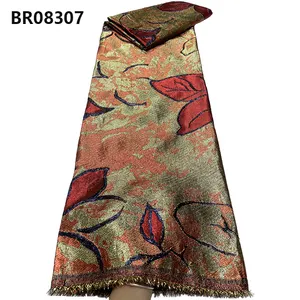 CHOCOO, venta al por mayor, tela Jacquard brocada colorida, tela de encaje Jacquard de lujo Africano para la fabricación de ropa