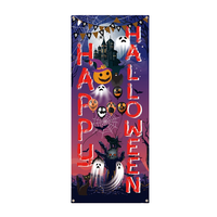 Bannière de festival personnalisée en polyester avec impression numérique, pour Halloween, anniversaire, fête, intérieur/extérieur, décorations suspendues
