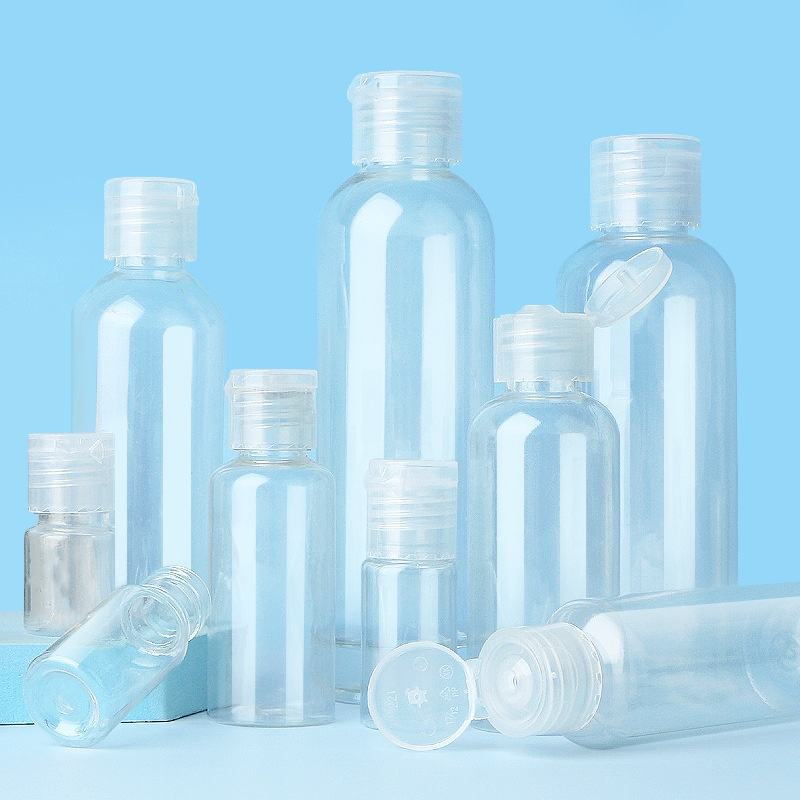 clear bottle with flip cap