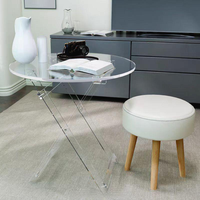 Table pliante en acrylique transparent personnalisé pour salon meubles de maison café décontracté chambre table d'appoint design contemporain