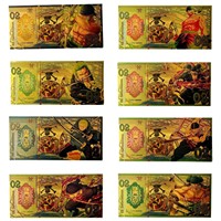 8 Styles de Cartes de Collection de Souvenirs Commémoratifs en Plastique Doré Gaufré Holographique, Thème Épée de Pirate