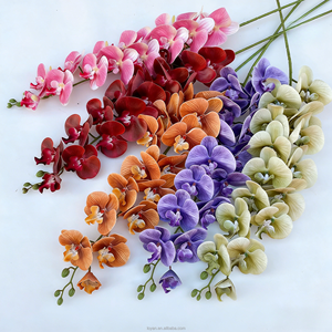 Lot <span class=keywords><strong>de</strong></span> <span class=keywords><strong>15</strong></span> grandes orchidées Phalaenopsis artificielles à tige longue, toucher réel, pour la décoration <span class=keywords><strong>de</strong></span> la maison et <span class=keywords><strong>de</strong></span> mariages - Product Image 2