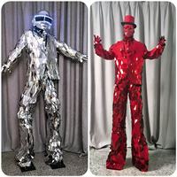 Costume de performance lumineux personnalisé Shengchi, tenue réfléchissante à technologie miroir pour spectacle Alien, idéal pour les bars