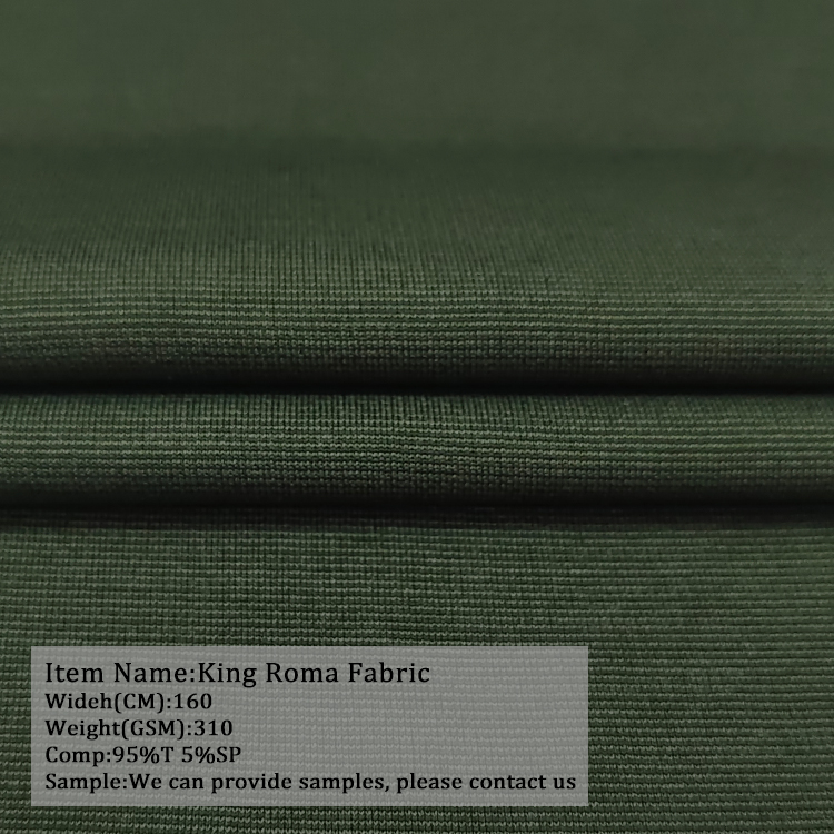 Высококачественная 95% полиэфирная 5% спандекс King Roma 310GSM тканевая ткань с двойным лицом 100% полиэстер для девочек дешевая прокладка