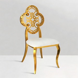 Chaises de mariage en métal doré de luxe, empilables, meubles de banquet pour hôtels, événements et appartements - pour utilisation dans le salon, vente en gros - Product Image 5