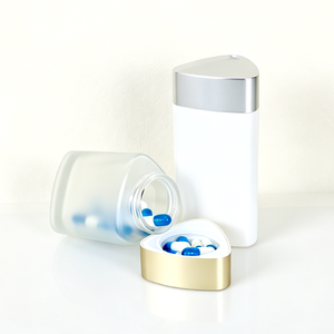 Bouteilles en verre dépoli personnalisées à large ouverture avec bouchon à vis pour emballage de capsules et pilules, épaisseur 1,8 mm - Product Image 4