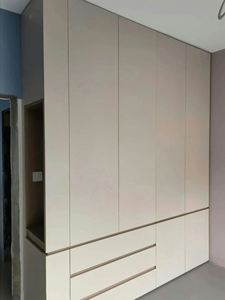 Armoire double en bois massif contemporaine moderne minimaliste personnalisée, écologique, pour chambre à coucher, villa et bureau à domicile - Product Image 2