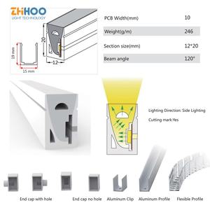 1220 meilleur <span class=keywords><strong>prix</strong></span> Silicone Tube Led Flex néon plat lumière haute luminosité Ip67 étanche 24v 12v Flexible néon pour éclairage intérieur - Product Image 3