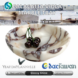 Plateau de service rectangulaire moderne en marbre Calacatta Viola de luxe, poli, durable, imperméable, en marbre naturel, décoratif pour aliments et bijoux - Product Image 3