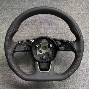 Volant en cuir pour Audi B9 A3 A4 A5 RS3 RS4 RS7 <span class=keywords><strong>A8</strong></span> Q5 Q7 TT R8 S6 B8 RS5 S3 S4 S5 A6 Volant rouge - Product Image 1