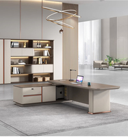 Offre Spéciale de luxe moderne en forme de L directeur général patron poste de travail en bois bureau mobilier de bureau ensemble de bureau cheval