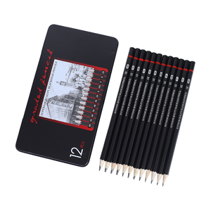 2H-8B Kit <span class=keywords><strong>de</strong></span> <span class=keywords><strong>dessin</strong></span> <span class=keywords><strong>de</strong></span> 12 pièces ensemble <span class=keywords><strong>de</strong></span> crayons à croquis boîte en fer blanc portable crayons en graphite pour artistes débutants adultes adolescents fournitures d'art - Product Image 4