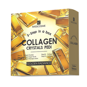 Usine directe 5 étapes collagène Golden Spa dans une boîte Kit de soins de la peau des pieds Gold Spa produit de pédicure pour le rajeunissement ultime des pieds - Product Image 6