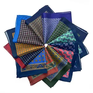 Fornecedor da China lenços de bolso quadrados de alta qualidade dropshipping lenços de bolso quadrados para homens com estampa orgânica original