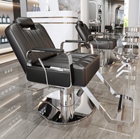 Fauteuil de Barbier Professionnel en Cuir PU avec Pompe Hydraulique Robuste, Inclinable et Rotatif à 360 Degrés, Réglable en Hauteur - Vente en Gros