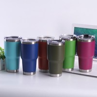 Gobelet isotherme à double paroi en acier inoxydable 304 de 30 oz pour le camping, le café et le vin, avec couvercle, isolation thermique de 12 à 24 heures