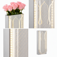 Applique murale LED en aluminium et acrylique, design floral à lignes croisées, avec gradation trois couleurs, pour éclairage décoratif de chambre et d'hôtel