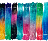 Série Glitter Originale : Fil en Tube Extrudé Dégradé de Couleurs, Bâtonnets Torsadés Arc-en-ciel Scintillants et Colorés pour Bricolage Manuel Enfants