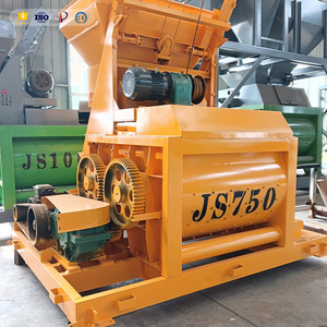 Self-Loading Mobile <span class=keywords><strong>JS500</strong></span> 750 1000 pencampur beton poros ganda kapasitas tinggi pabrik pencampur dari Cina - Product Image 1