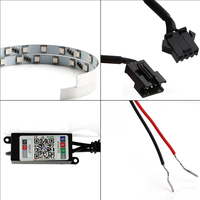 1 ensemble de feux LED RGB APP Devil Demon Eyes Halo Rings pour voiture et moto, lentilles de projecteur de 2,5 et 3,0 pouces, kit de conversion Angel Eyes 12V