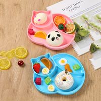 Assiette en silicone sans BPA en forme de chat mignon avec base à ventouse, bol d'alimentation pour bébé, plat repas pour enfants, idéal pour les repas des nourrissons