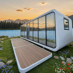Cabine <span class=keywords><strong>Apple</strong></span> préfabriquée moderne insonorisée pour bureau extérieur, studio de jardin, pièce isolée de luxe pour cour arrière avec fenêtre pleine hauteur - Product Image 1