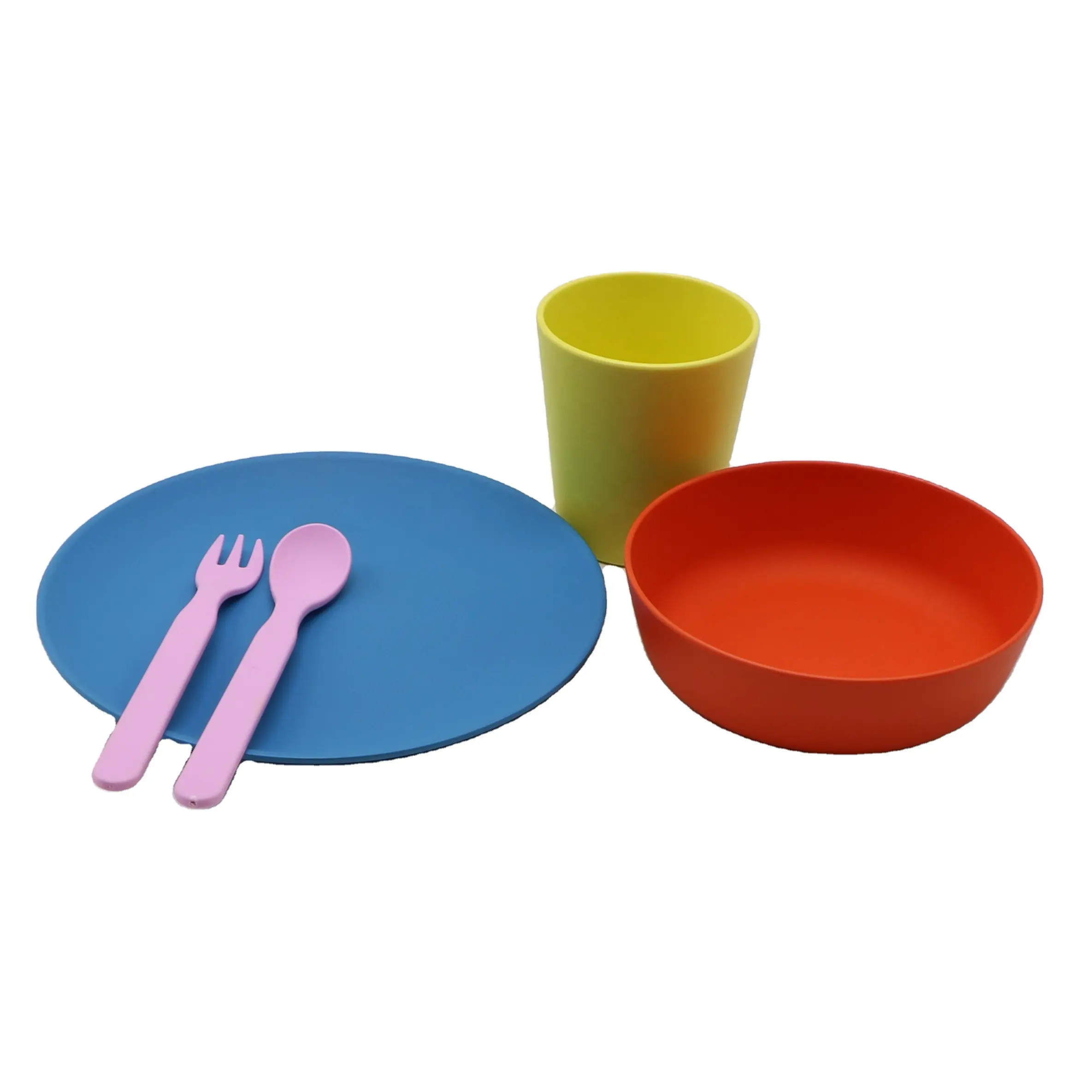 BPA free Dinner Set, Bamboo Fibre Rice Husk Kid Set, Dinnerware for hot sale