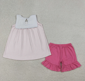ชุดเสื้อผ้าเด็กทารกปักลายแกะลายทางพร้อมกางเกงขาสั้น - Product Image 3