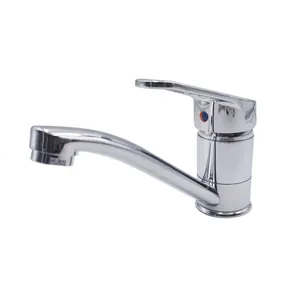 High Quality Zinc Chrome Single Lever Hot Cold Water Kitchen Faucet Taps Mixer Ceramic Polished NBYT-LWR-10M Modern Contemporary