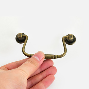 Furniture Handle Zinc Alloy Bright <b>Gold</b> Bar Shape <b>Cabinet</b> Drawer Pull 99mm Length Traditional Design Durable - Product Image 2