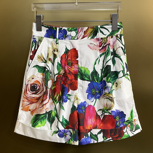 Womens Floral Print Two Piece Outfit Short Sleeve Button <b>Down</b> Shirt And Shorts Set - Product Image 3