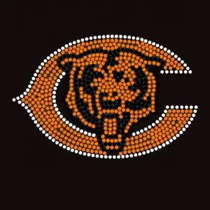 custom hotfix rhinestone chicago bears heat transfer motif designs for clothing