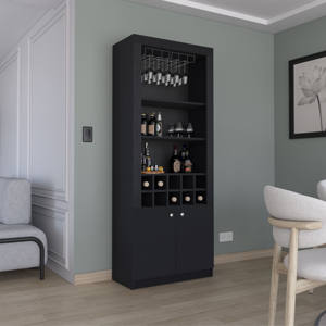Gabinete de vino de cocina de los muebles caseros con el almacenamiento, estante de madera moderno del vino - Product Image 5