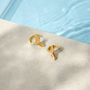 Pendientes colgantes de acero inoxidable con forma de cola de pez y diamantes de imitación para fiestas, joyería de moda - Product Image 4