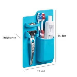 Wholesale Punch-Free Silicone Toothbrush Holder Mirror Wall-Mounted Toiletries Razor Storage Rack for Promotional Business <b>Gifts</b> - Product Image 2