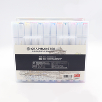 Sta Fabricant Stylo marqueur d'art d'écriture permanent pour 108 couleurs Croquis Marqueurs alcooliques