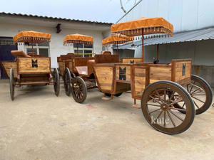 Chariot de luxe blanc d'extérieur à double rangée pour le tourisme, avec 4 roues en acier, modèle Royal Carriage, en promotion - Product Image 6