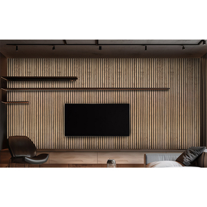 Nhà Máy Giá Sinh Thái Thân Thiện Với Mật Độ Cao Cách Âm Bằng Gỗ Slat Acoustic Bảng Điều Chỉnh Tường Và Trần Nội Thất Vật Liệu Trang Trí - Product Image 1