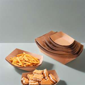 ภาชนะใส่อาหารกระดาษคราฟท์กันน้ำเรืออาหารกลางวันภาชนะใส่อาหารข้าวผัด - Product Image 5